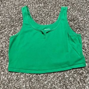 Green cropped tank